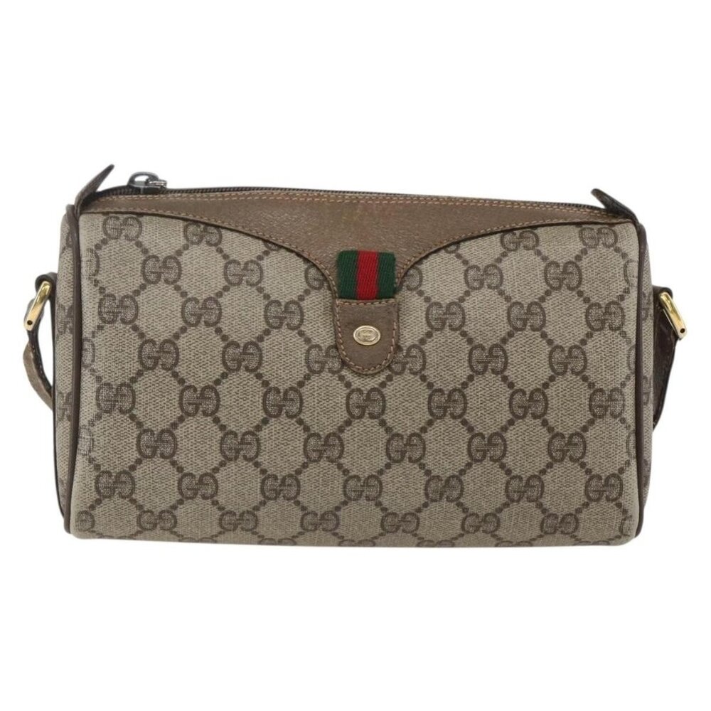 Authentic GUCCI GG Supreme Web Sherry Line Bag PVC Beige Gold 89 02 018 - Picture 5 of 16